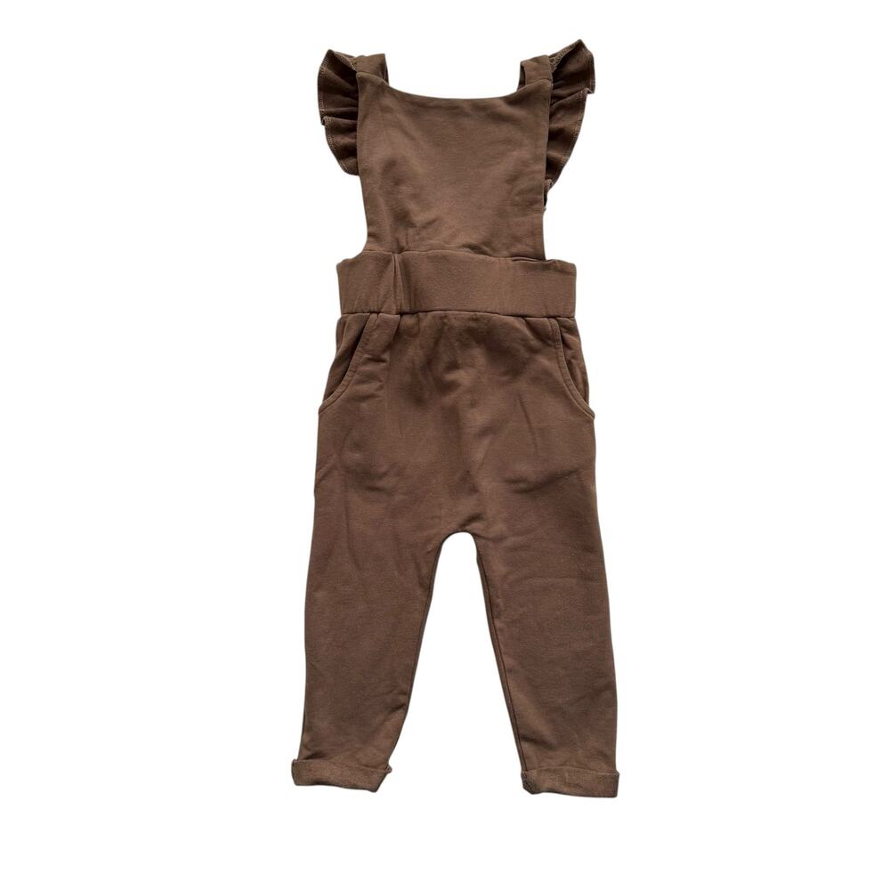 Vivie And Ash Jersey Knit Ruffle Overalls Size 2/3T